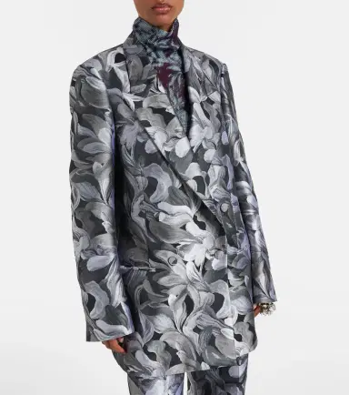 Dries Van Noten Double-breasted jacquard blazer | Thumbnail 3