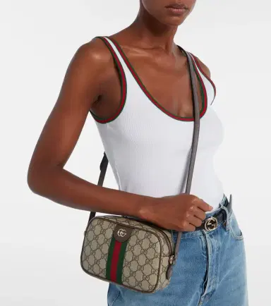 Gucci Ophidia Small leather-trimmed crossbody bag | Thumbnail 6