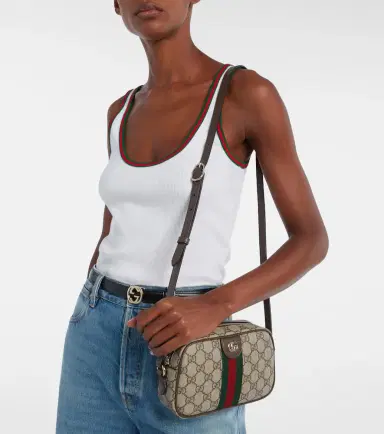 Gucci Ophidia Small leather-trimmed crossbody bag | Thumbnail 7