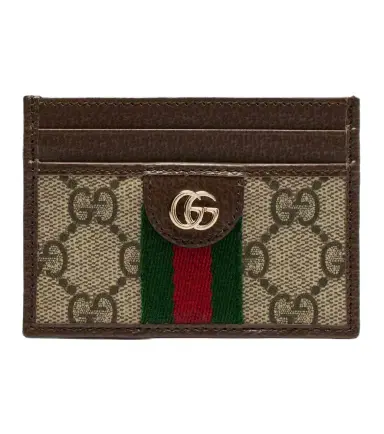 Gucci Ophidia leather-trimmed card holder | Thumbnail 1 Gucci Ophidia leather-trimmed card holder | Thumbnail 1
