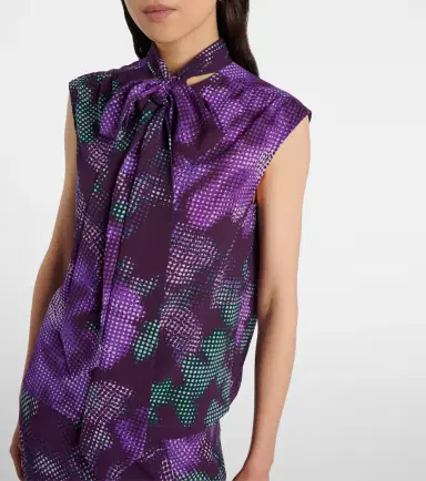 Dries Van Noten Floral tie-neck top | Thumbnail 4