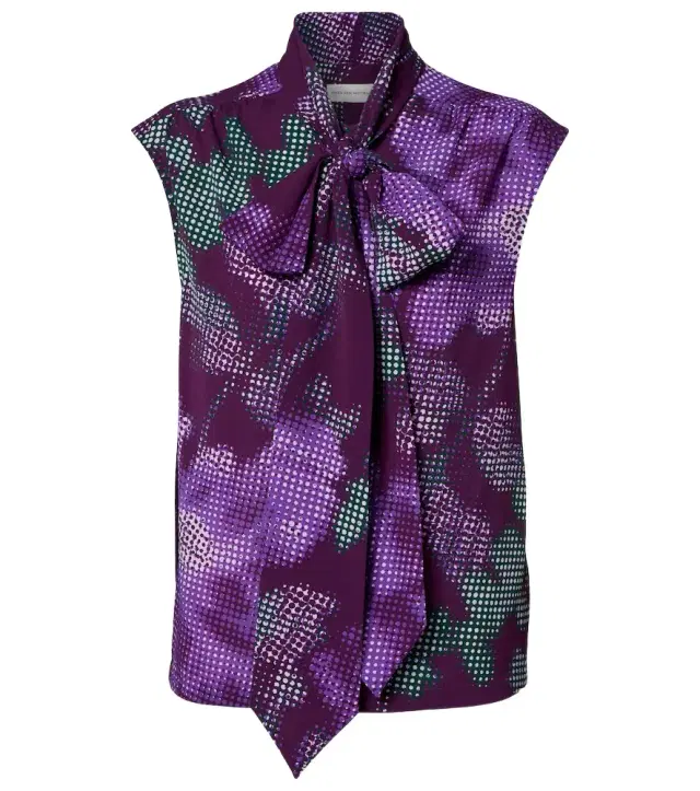 Dries Van Noten Floral tie-neck top