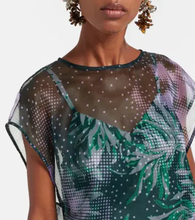 Dries Van Noten Printed silk organza top | Thumbnail 2
