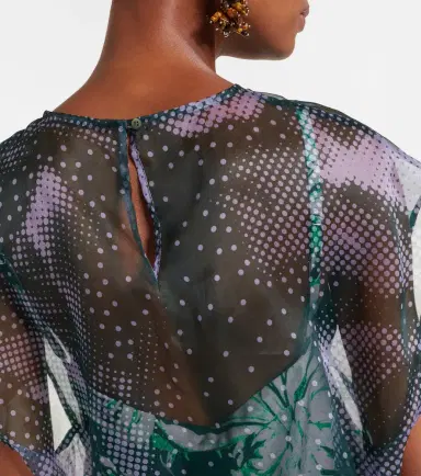 Dries Van Noten Printed silk organza top | Thumbnail 3