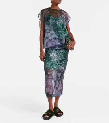 Dries Van Noten Printed silk organza top | Thumbnail 5