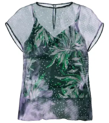 Dries Van Noten Printed silk organza top | Thumbnail 1