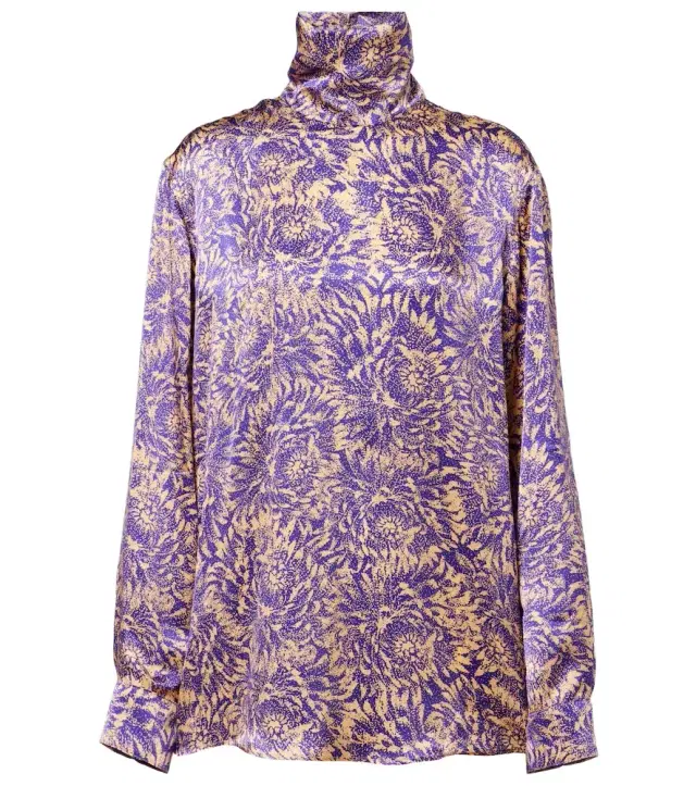 Dries Van Noten Floral silk satin blouse