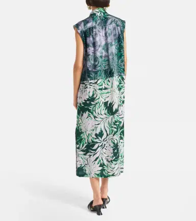Dries Van Noten Printed tie-neck midi dress | Thumbnail 6