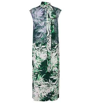 Dries Van Noten Printed tie-neck midi dress | Thumbnail 1