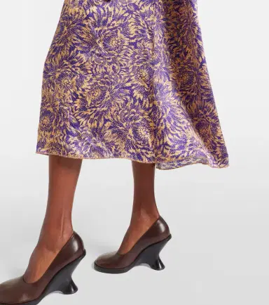 Dries Van Noten Floral silk satin midi dress | Thumbnail 3