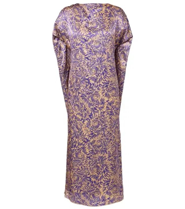 Dries Van Noten Floral silk satin midi dress
