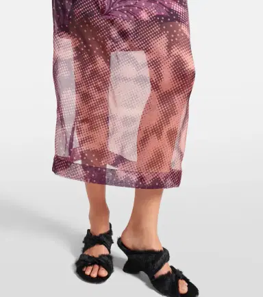 Dries Van Noten Layered printed silk-blend midi skirt | Thumbnail 3