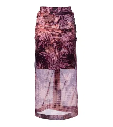 Dries Van Noten Layered printed silk-blend midi skirt | Thumbnail 1