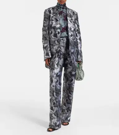 Dries Van Noten Jacquard high-rise wool straight pants | Thumbnail 2 Dries Van Noten Jacquard high-rise wool straight pants | Thumbnail 2