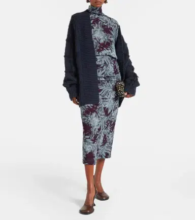Dries Van Noten Printed ruched midi skirt | Thumbnail 2