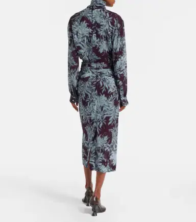Dries Van Noten Printed ruched midi skirt | Thumbnail 3