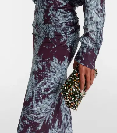 Dries Van Noten Printed ruched midi skirt | Thumbnail 5