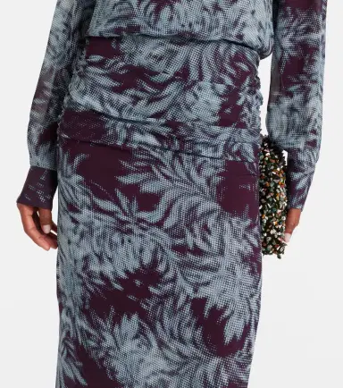Dries Van Noten Printed ruched midi skirt | Thumbnail 6