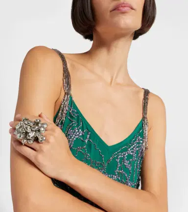 Dries Van Noten Beaded silk slip dress | Thumbnail 6