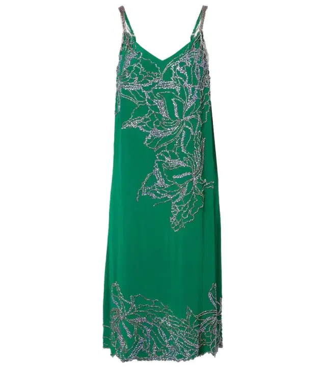 Dries Van Noten Beaded silk slip dress