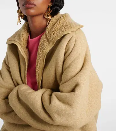 Miu Miu Logo fleece blouson | Thumbnail 3 Miu Miu Logo fleece blouson | Thumbnail 3