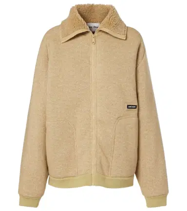 Miu Miu Logo fleece blouson | Thumbnail 1 Miu Miu Logo fleece blouson | Thumbnail 1
