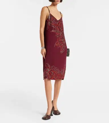 Dries Van Noten Beaded silk slip dress | Thumbnail 3