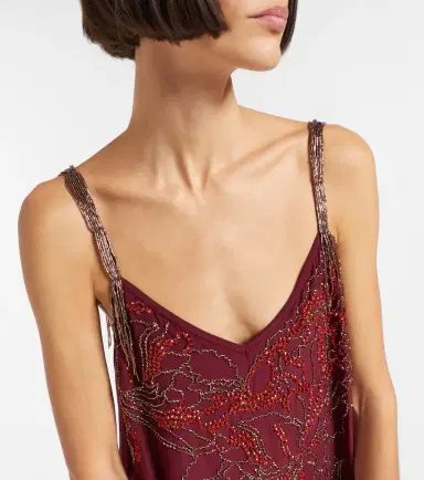 Dries Van Noten Beaded silk slip dress | Thumbnail 4