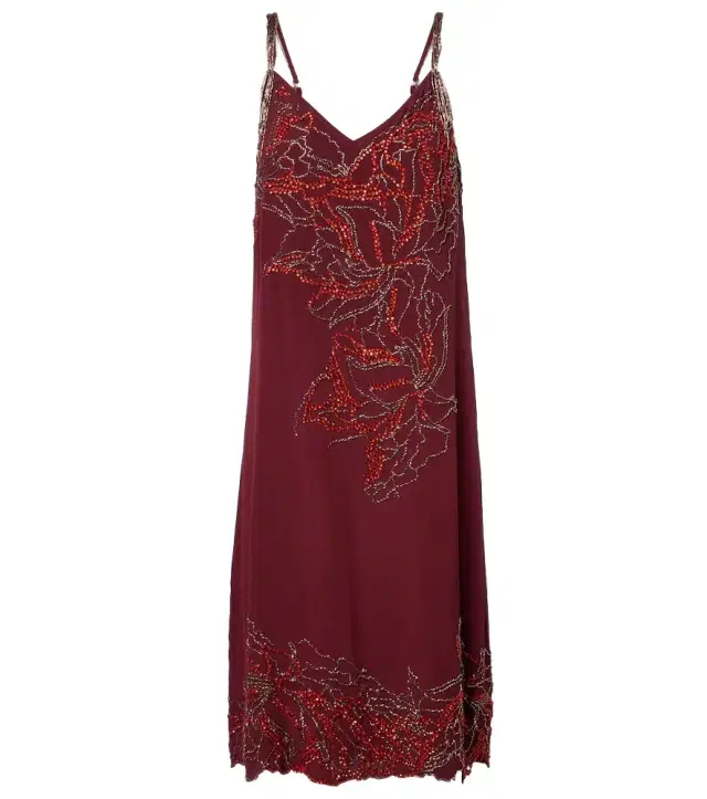 Dries Van Noten Beaded silk slip dress