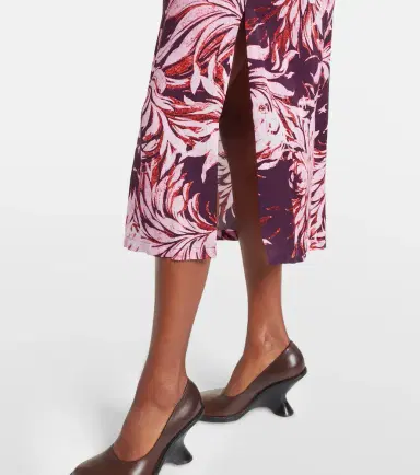 Dries Van Noten Printed tie-neck midi dress | Thumbnail 4 Dries Van Noten Printed tie-neck midi dress | Thumbnail 4