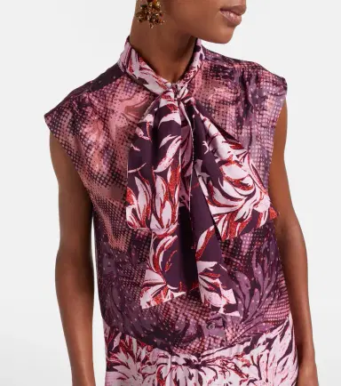 Dries Van Noten Printed tie-neck midi dress | Thumbnail 5 Dries Van Noten Printed tie-neck midi dress | Thumbnail 5