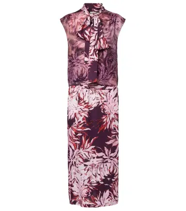 Dries Van Noten Printed tie-neck midi dress | Thumbnail 1 Dries Van Noten Printed tie-neck midi dress | Thumbnail 1