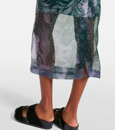 Dries Van Noten Printed silk-blend midi skirt | Thumbnail 4