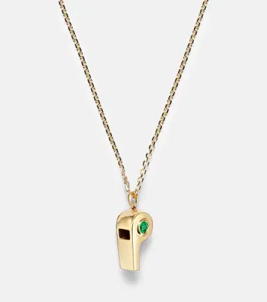Anita Ko 18kt gold pendant necklace with emeralds | Thumbnail 2