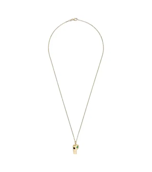 Anita Ko 18kt gold pendant necklace with emeralds