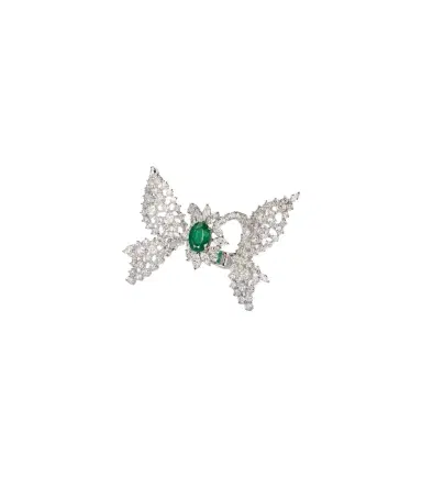 YEPREM Reign Supreme 18kt white gold ring with diamonds and emerald | Thumbnail 1
