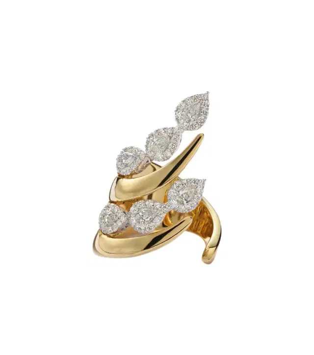 YEPREM Golden Strada 18kt yellow and white gold ring with diamonds