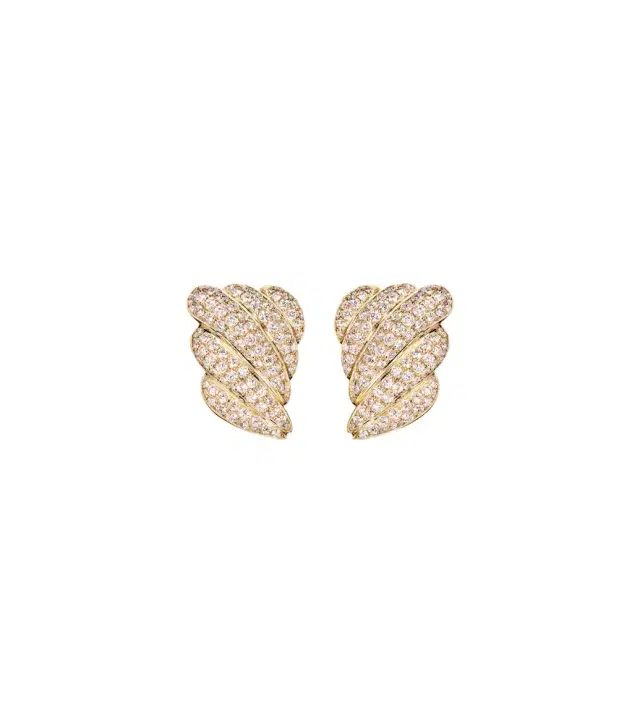 Anita Ko Croissant 18kt gold earrings with diamonds