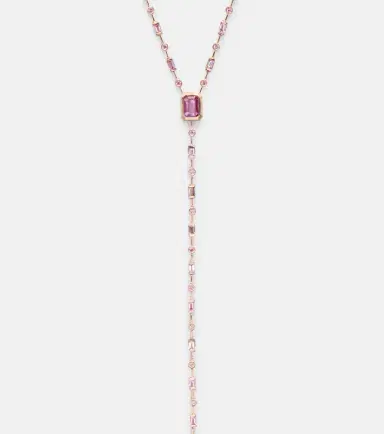 SHAY JEWELRY Y 18kt rose gold lariat necklace with sapphires | Thumbnail 3