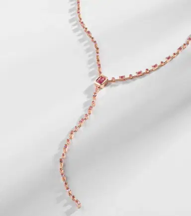SHAY JEWELRY Y 18kt rose gold lariat necklace with sapphires | Thumbnail 6