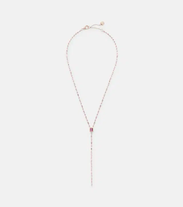 Shay Jewelry Y 18kt rose gold lariat necklace with sapphires