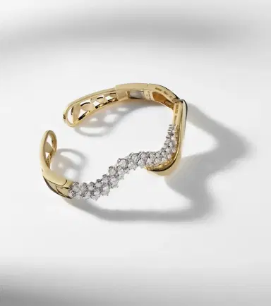 YEPREM Golden Strada 18kt gold cuff bracelet with diamonds | Thumbnail 6 YEPREM Golden Strada 18kt gold cuff bracelet with diamonds | Thumbnail 6