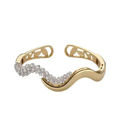 YEPREM Golden Strada 18kt gold cuff bracelet with diamonds | Thumbnail 1 YEPREM Golden Strada 18kt gold cuff bracelet with diamonds | Thumbnail 1