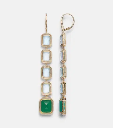 SHAY JEWELRY Five Tier Portrait 18kt gold drop earrings with gemstones | Thumbnail 2 SHAY JEWELRY Five Tier Portrait 18kt gold drop earrings with gemstones | Thumbnail 2