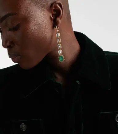 SHAY JEWELRY Five Tier Portrait 18kt gold drop earrings with gemstones | Thumbnail 4 SHAY JEWELRY Five Tier Portrait 18kt gold drop earrings with gemstones | Thumbnail 4