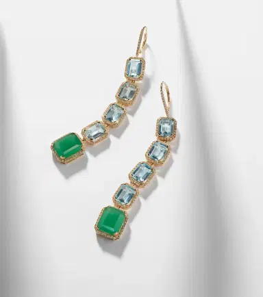 SHAY JEWELRY Five Tier Portrait 18kt gold drop earrings with gemstones | Thumbnail 5 SHAY JEWELRY Five Tier Portrait 18kt gold drop earrings with gemstones | Thumbnail 5