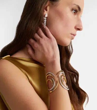 YEPREM Golden Strada 18kt gold and white gold cuff bracelet with diamonds | Thumbnail 2