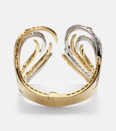 YEPREM Golden Strada 18kt gold and white gold cuff bracelet with diamonds | Thumbnail 4