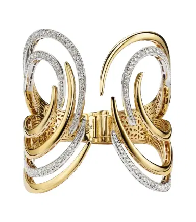 YEPREM Golden Strada 18kt gold and white gold cuff bracelet with diamonds | Thumbnail 1