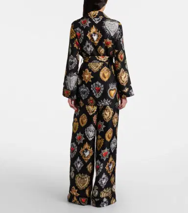 Dolce & Gabbana Devotion belted silk twill blouse | Thumbnail 2